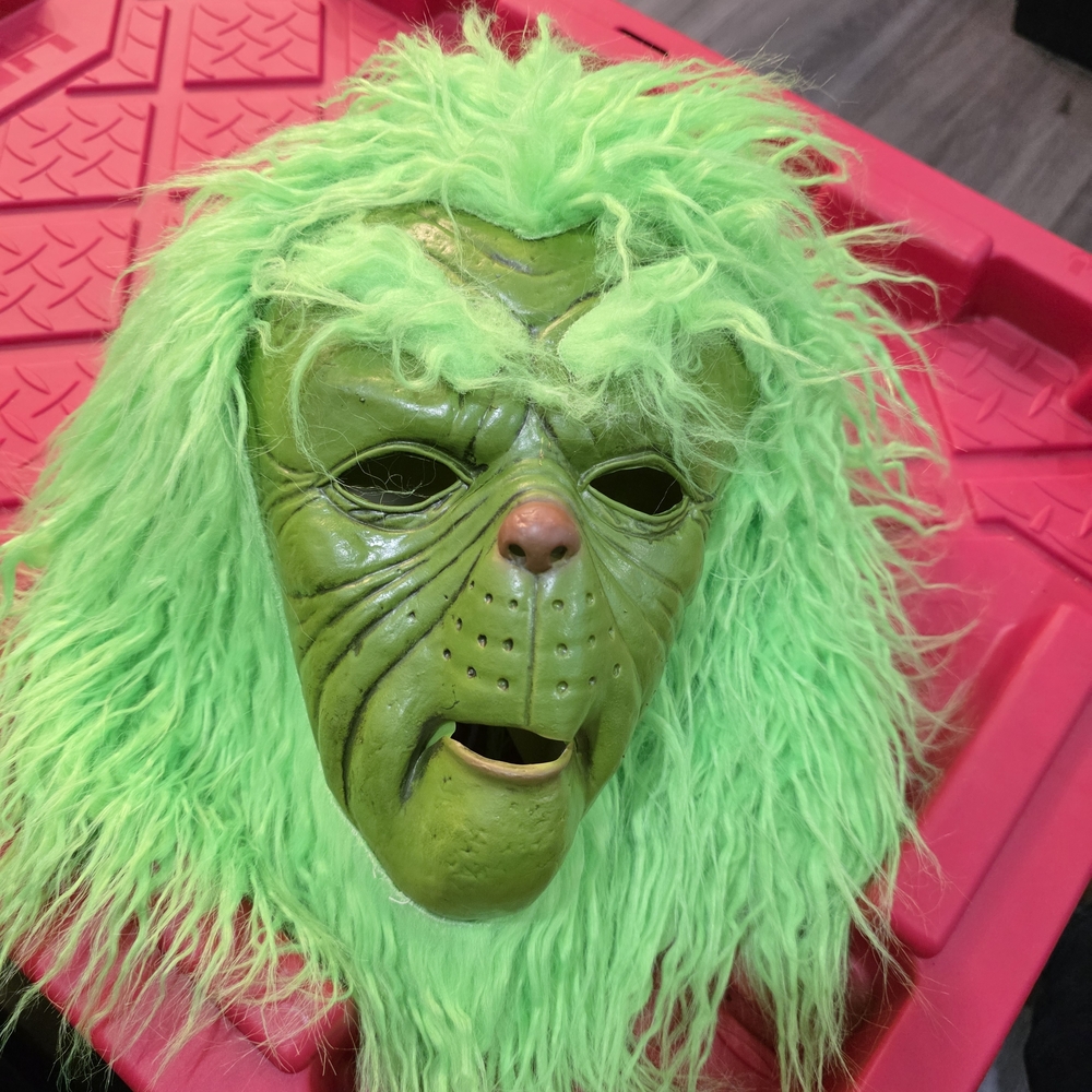 Green Monster Mask with Neon Hair
